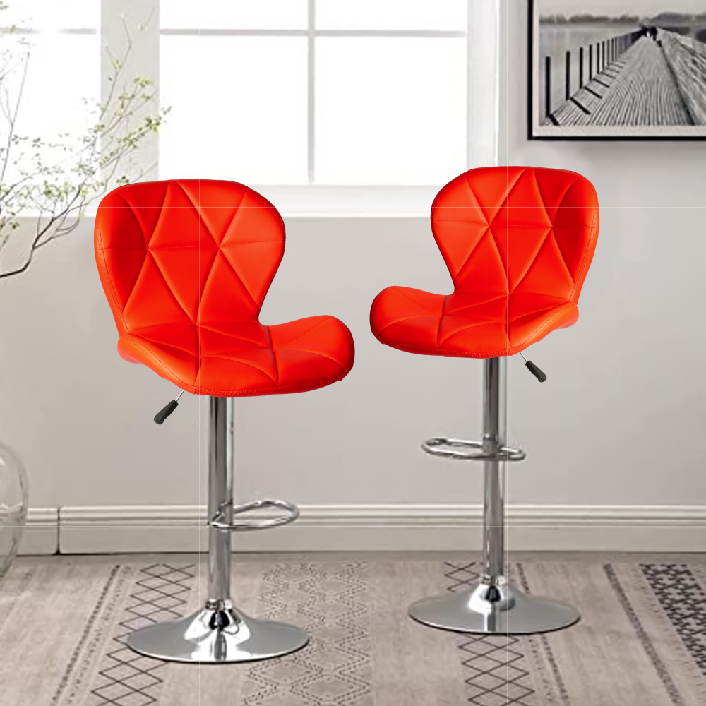 Foto 4 pulgar | Silla de Bar Acolchada con Respaldo Geométrico Rojo  Diseño Moderno y Ergonómico Iliosinnova