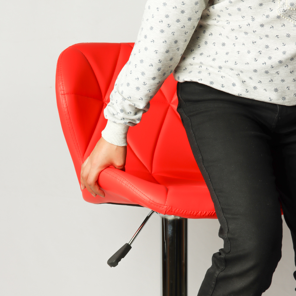 Foto 5 pulgar | Silla de Bar Acolchada con Respaldo Geométrico Rojo  Diseño Moderno y Ergonómico Iliosinnova