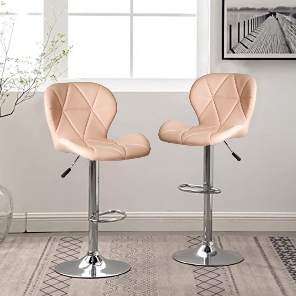 Foto 4 pulgar | Silla de Bar Acolchada Iliosinnova con Respaldo Geométrico Rosa