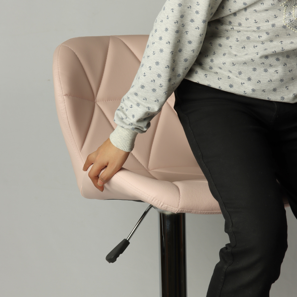 Foto 5 pulgar | Silla de Bar Acolchada Iliosinnova con Respaldo Geométrico Rosa
