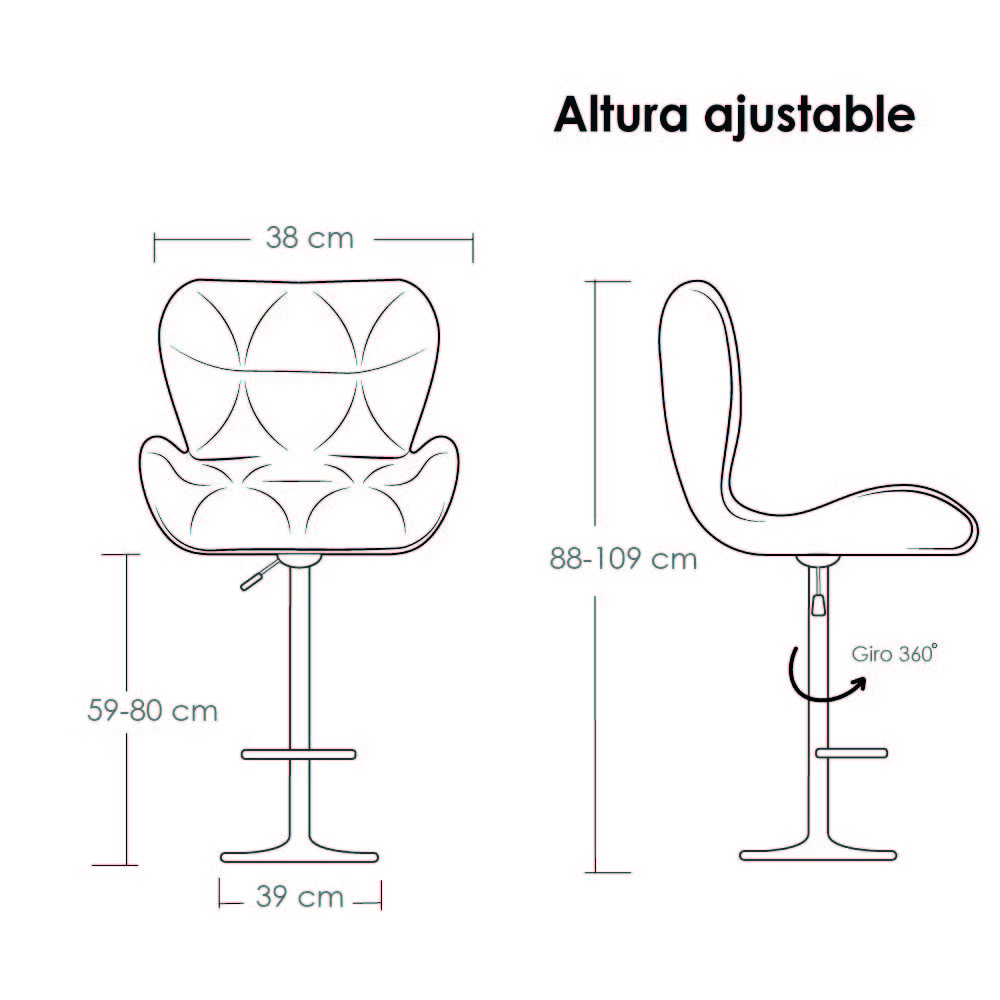 Foto 3 pulgar | Ilios Innova Silla De Bar Acolchada Con Respaldo Geométrico Blanco