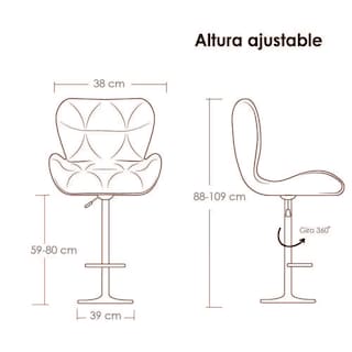 Foto 2 | Ilios Innova Silla De Bar Acolchada Con Respaldo Geométrico Blanco