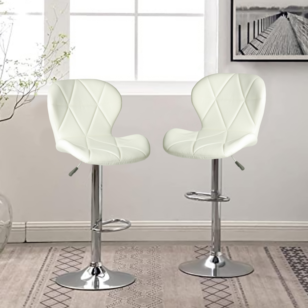 Foto 4 pulgar | Ilios Innova Silla De Bar Acolchada Con Respaldo Geométrico Blanco