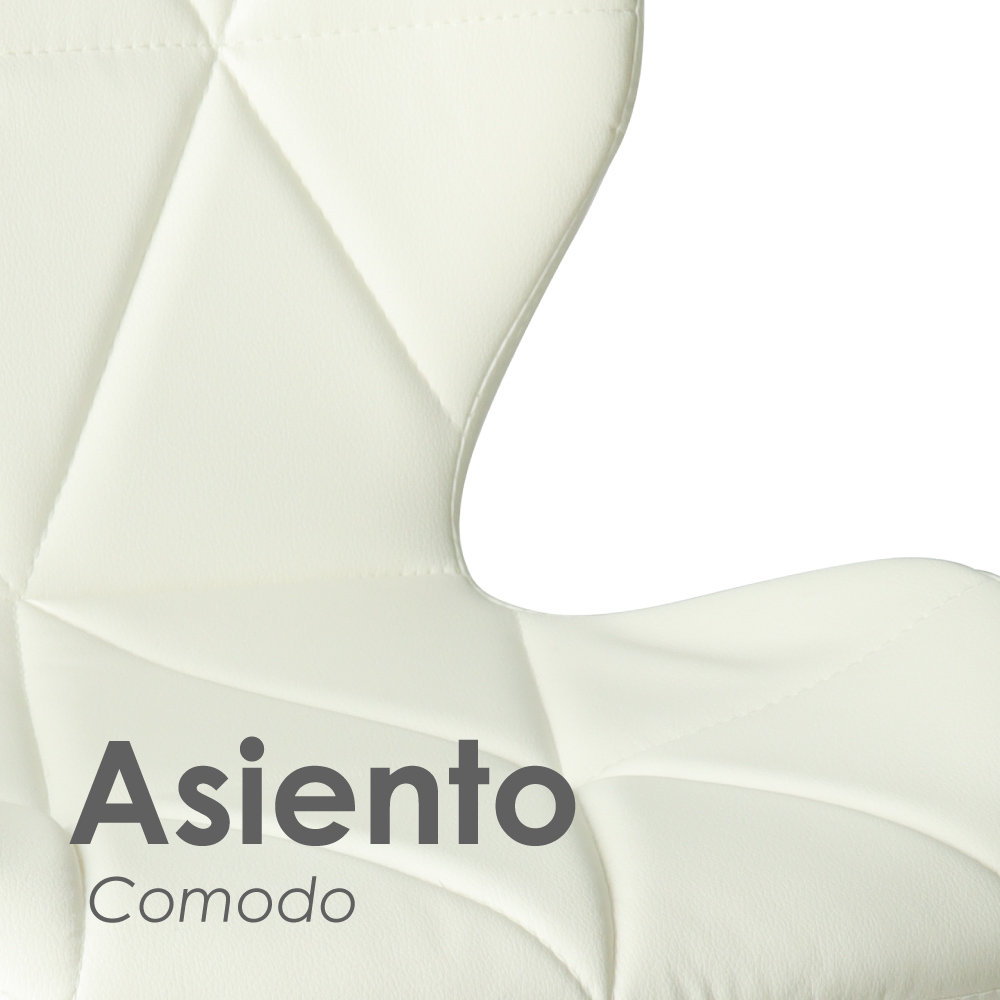 Foto 7 pulgar | Ilios Innova Silla De Bar Acolchada Con Respaldo Geométrico Blanco