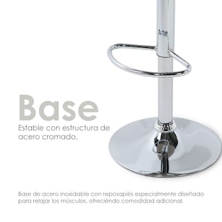 Foto 8 | Ilios Innova Silla De Bar Acolchada Con Respaldo Geométrico Blanco
