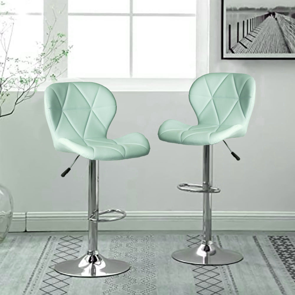 Foto 4 pulgar | Silla de Bar Ilios Innova Acolchada con Respaldo Geométrico Azul