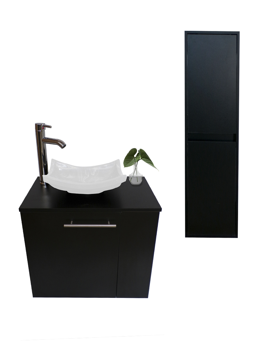 Foto 2 pulgar | Gabinete para Baño con Almacenamiento Negro 2 Piezas