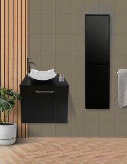Foto 2 | Gabinete para Baño con Almacenamiento Negro 2 Piezas