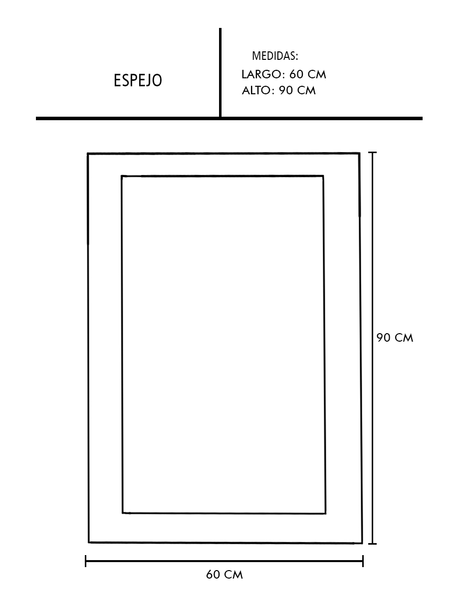 Foto 5 | Espejo de Pared Decomobil 60x90 cm con Marco Decorativo