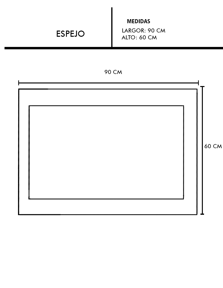 Foto 5 | Espejo de Pared Decomobil 60 x 90 Cm con Marco Decorativo