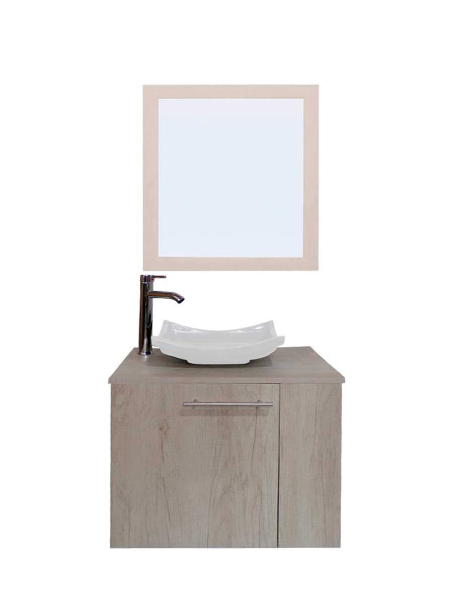 Gabinete Para Baño Con Lavabo Y Espejo Decorativo 60x50cm Vernier $5,579