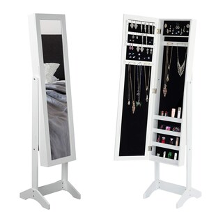 Foto 4 | Espejo Joyero Organizador Furniturer Godric Blanco Cuerpo Completo 153 cm