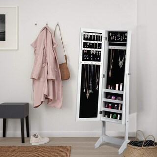 Foto 5 | Espejo Joyero Organizador Furniturer Godric Blanco Cuerpo Completo 153 cm