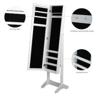 Foto 6 | Espejo Joyero Organizador Furniturer Godric Blanco Cuerpo Completo 153 cm