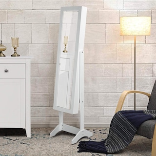 Foto 7 | Espejo Joyero Organizador Furniturer Godric Blanco Cuerpo Completo 153 cm