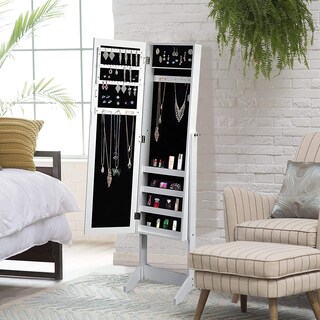 Foto 8 | Espejo Joyero Organizador Furniturer Godric Blanco Cuerpo Completo 153 cm