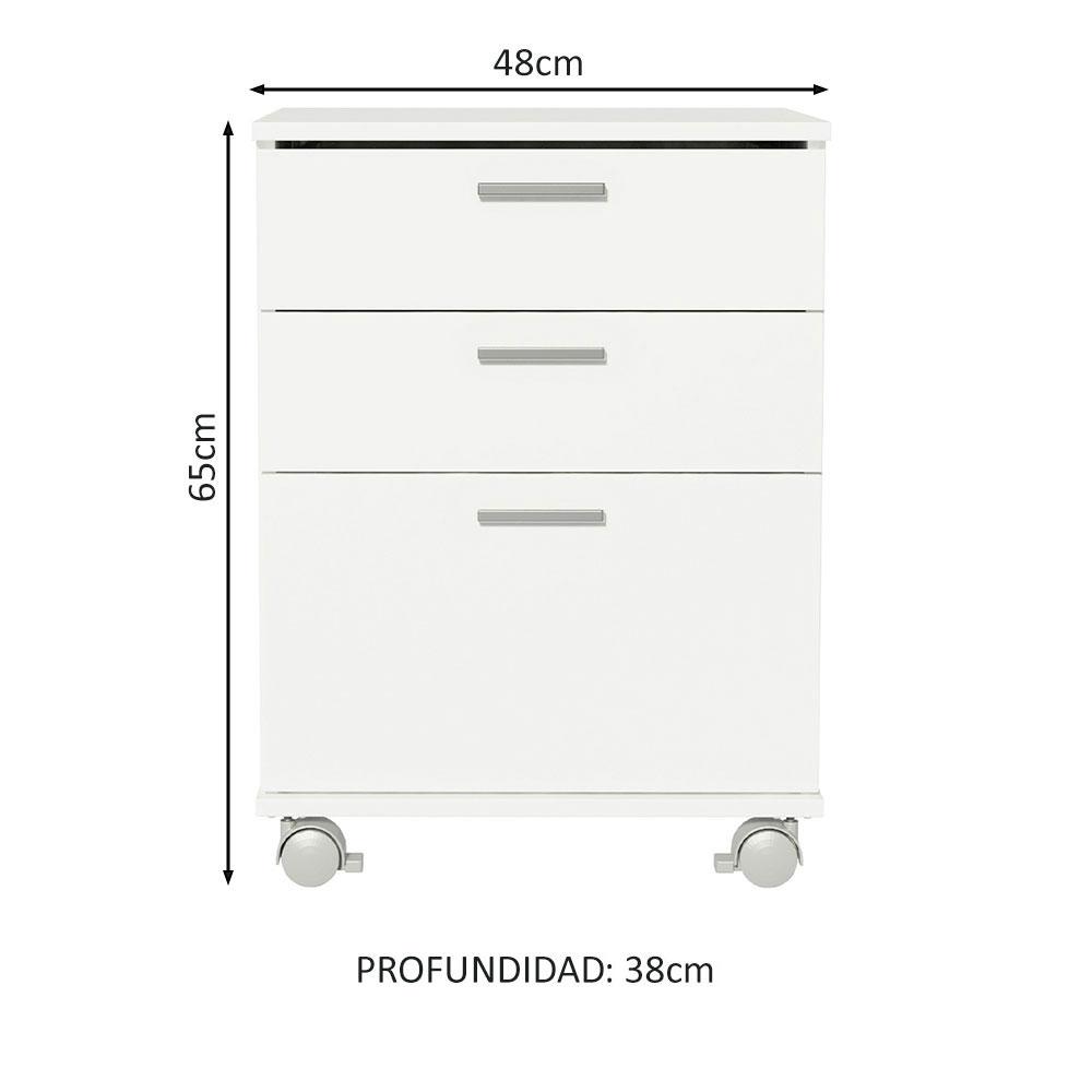 Foto 3 | Cajonera para Baño Madesa MDMU010002 Blanco con 3 Cajones y Ruedas