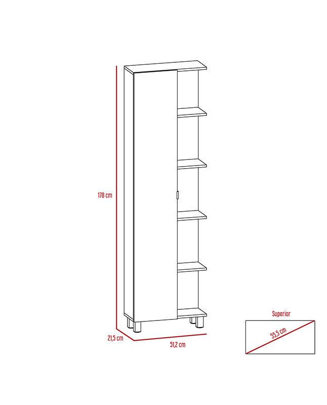 Foto 5 pulgar | Mueble Esquinero Zendaya Blanco con Cinco Entrepaños