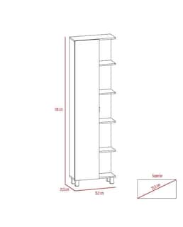 Foto 4 | Mueble Esquinero Zendaya Blanco con Cinco Entrepaños