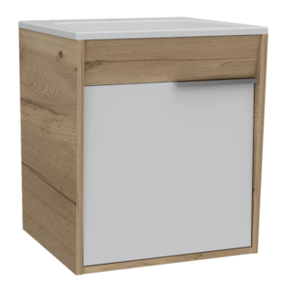 Foto 3 | Mueble Lavamanos Burco Café Claro y Blanco con Espacio para Ubicar Objetos de Aseo
