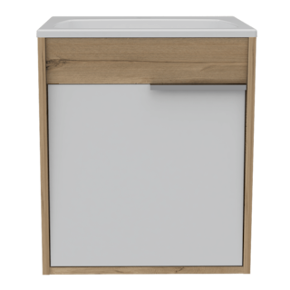 Foto 5 | Mueble Lavamanos Burco Café Claro y Blanco con Espacio para Ubicar Objetos de Aseo