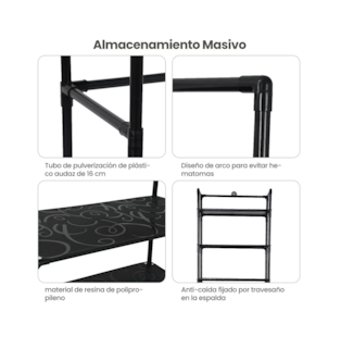 Foto 2 | Estante Organizador de Baño con 3 Niveles de Almacenamiento color Negro