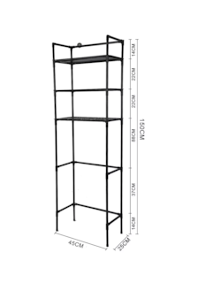 Foto 3 | Estante Organizador de Baño con 3 Niveles de Almacenamiento color Negro
