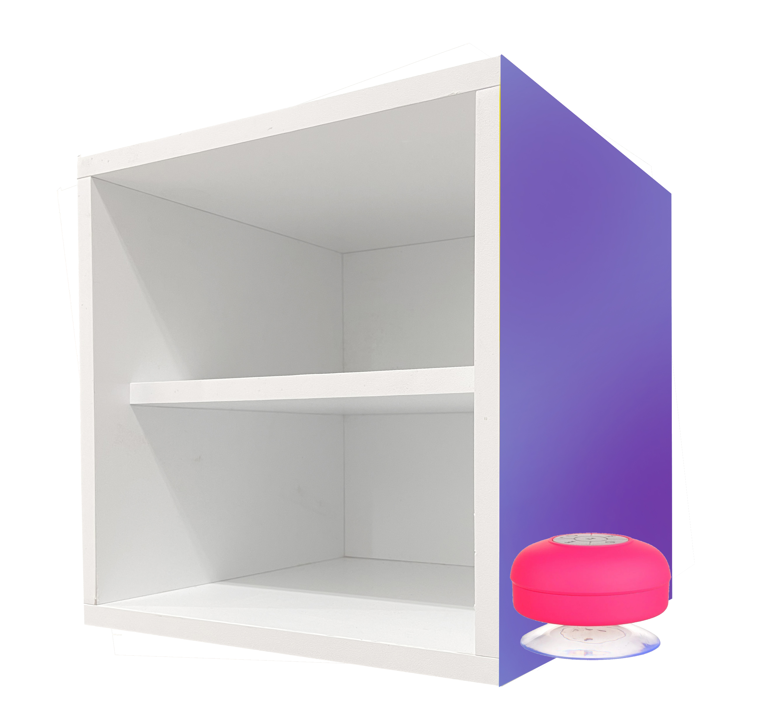 Buró Flotante Morado para Baño MDF Antihumedad + Bocina Bluetooth