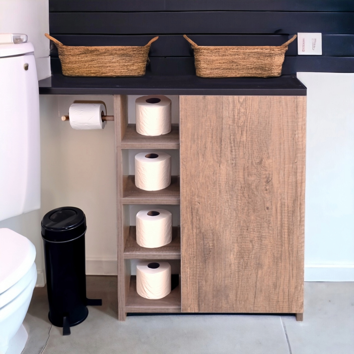 Foto 3 pulgar | Mueble para Baño Hogare Rustik Wood-cubierta Negro