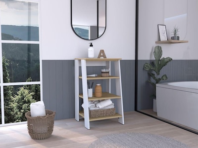 Foto 1 | Gabinete De Baño Aqua 3 Pequeño, Blanco Vainilla Y Café Claro