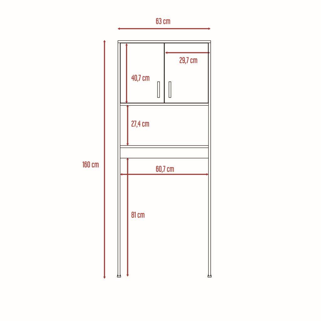 Foto 9 pulgar | Gabinete de Baño Apolis Blanco con 2 Puertas Batientes y Ahorro de Espacio