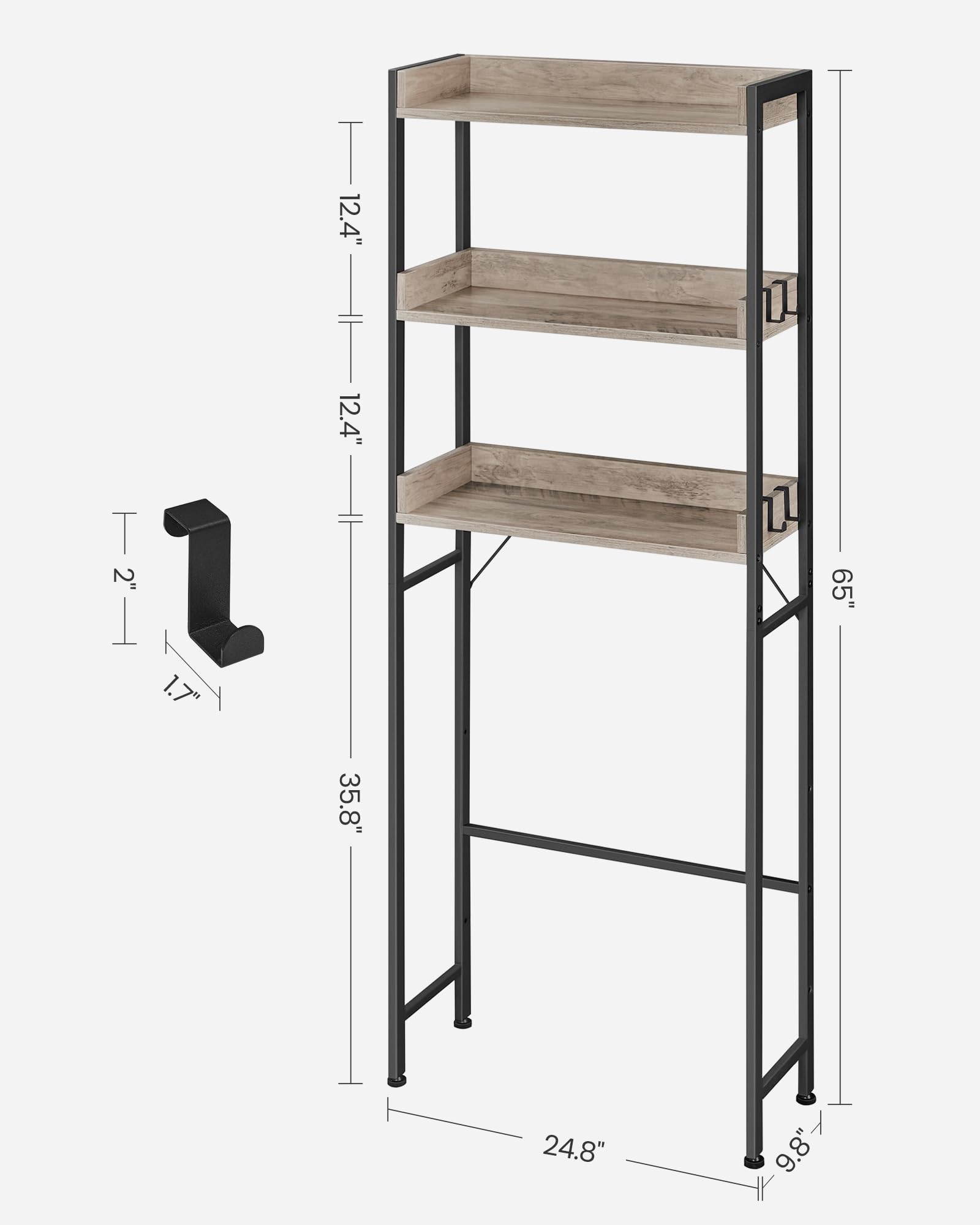 Foto 4 pulgar | Organizador De Baño Vasagle De 3 Niveles Para Almacenamiento Sobre El Inodoro