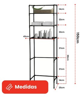Foto 2 | Xtellar Organizador De Baño Estante Inodoro Sanitario Regadera