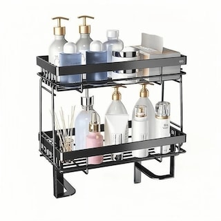 Foto 1 | Estante de Organizador para Baño 2 Niveles Negro