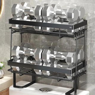 Foto 2 | Estante de Organizador para Baño 2 Niveles Negro