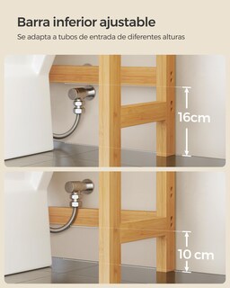 Foto 5 | Organizador de Baño Songmics 4 Niveles Beige