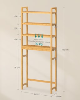 Foto 6 | Organizador de Baño Songmics 4 Niveles Beige