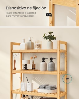 Foto 7 | Organizador de Baño Songmics 4 Niveles Beige