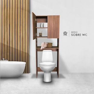 Foto 5 | Mueble Gabinete de Almacenamiento SWC-180X60 color Marrón para Inodoro
