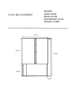 Foto 5 | Gabinete Flotante para Inodoro Genérico color Marrón
