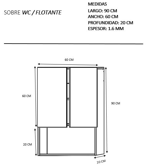 Foto 7 pulgar | Gabinete Flotante para Inodoro Genérico color Marrón