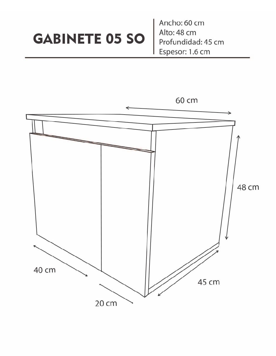 Foto 6 | Mueble Gabinete para Baño Sin Lavamanos y Monomando Gab05 Blanco