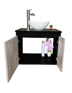 Foto 4 | Mueble Gabinete para Baño con Lavamanos y Monomando Gab05 Negro