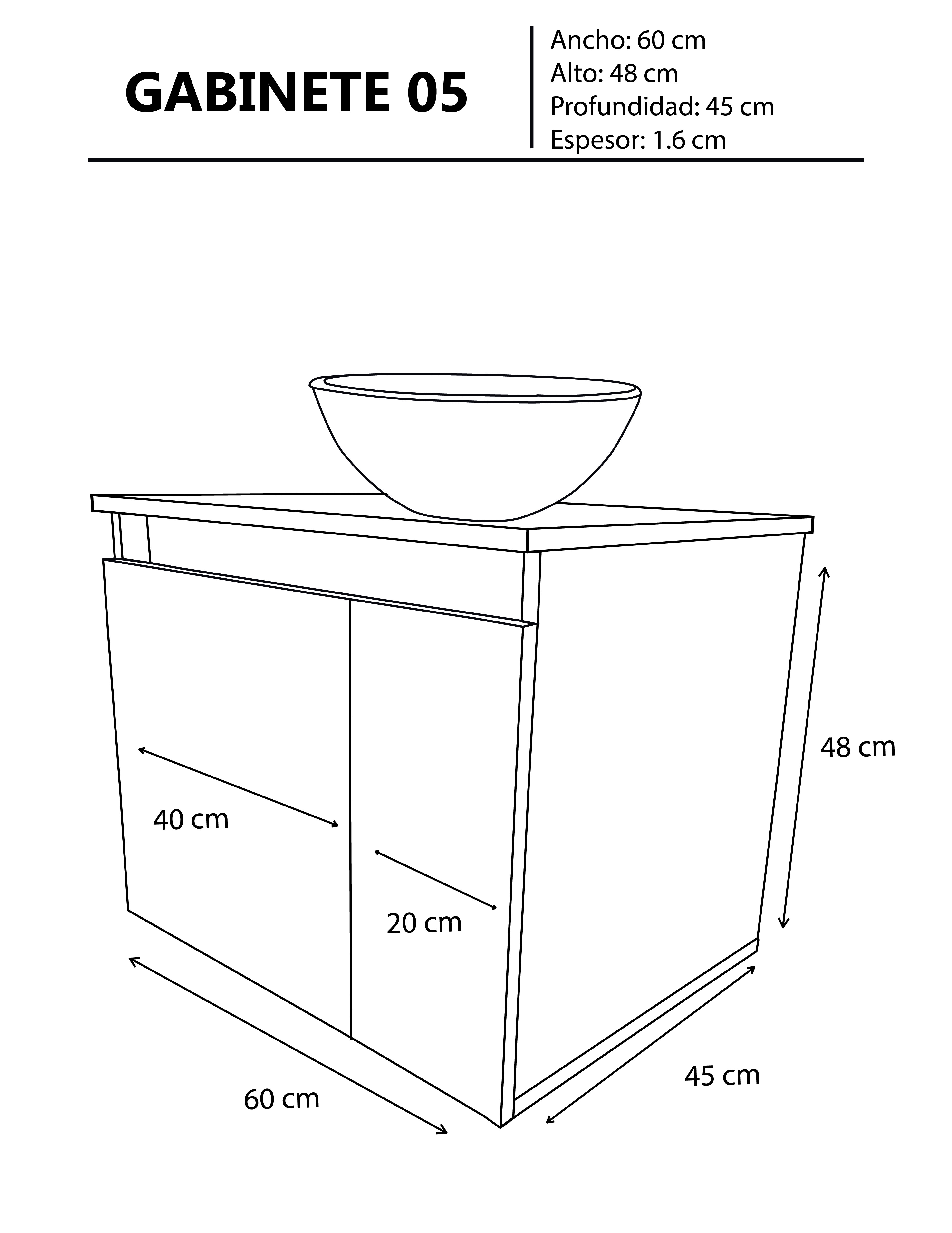 Foto 6 pulgar | Mueble Gabinete para Baño con Lavamanos y Monomando Gab05 Negro