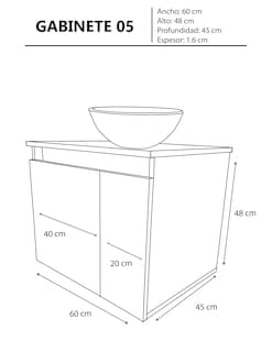 Foto 5 | Mueble Gabinete para Baño con Lavamanos y Monomando Gab05 Beige