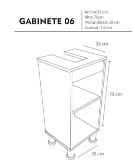 Foto 5 | Gabinete para Baño Pequeño GAB-06-NN Marrón sin Ovalín ni Monomando