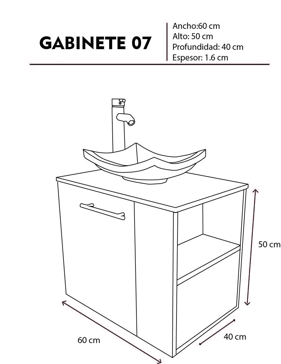 Foto 6 pulgar | Gabinete para Baño Genérica color Negro con Lavamanos