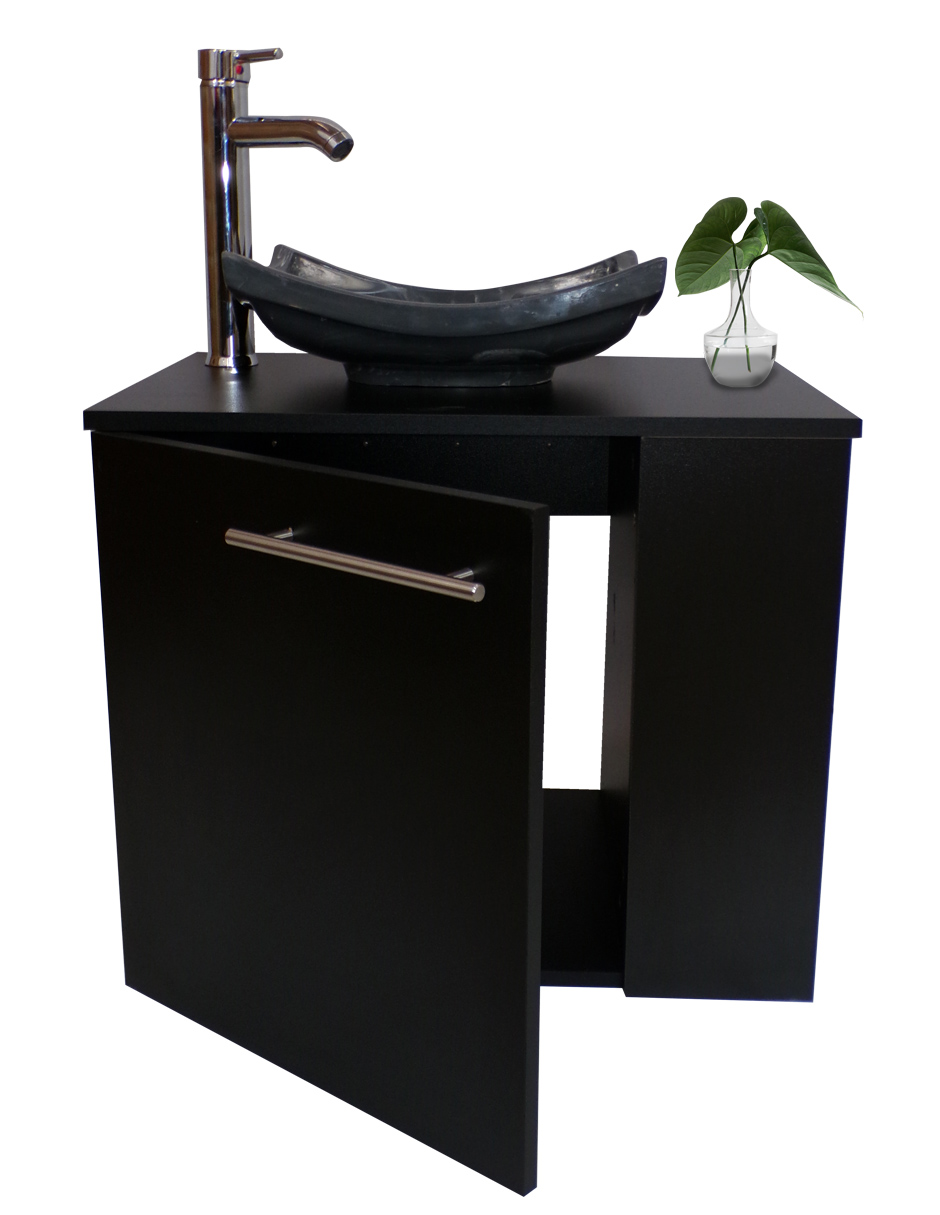 Foto 3 pulgar | Gabinete para Baño Genérica color Negro con Lavamanos