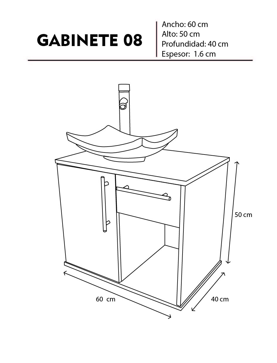 Foto 5 | Gabinete para Baño Genérica color Beige con Monomando