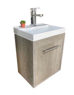 Foto 5 | Gabinete Flotante Para Baño Con Lavamanos Rectangular Y Monomando